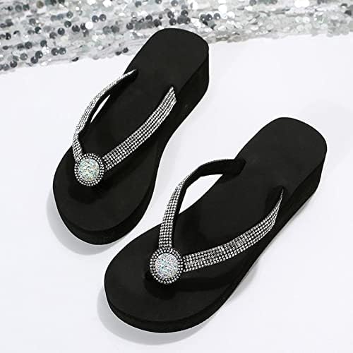 Clip Toe papuče za žene Rhinestone platform Flip Flops 2023 Ljetni modni klinovi klizne cipele za teen djevojke