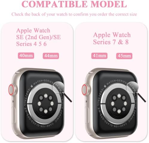 Flokinice Kompatibilan je za Clear Apple Watch Band sa zaštitnikom zaslona, ​​[Auto-disperzij tehnički] Kompletna