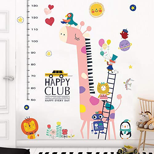 Sengter Kids Visina rasta Grafikon Zidne naljepnice Izmjenjive crtane žirafe Visina zidne zidne