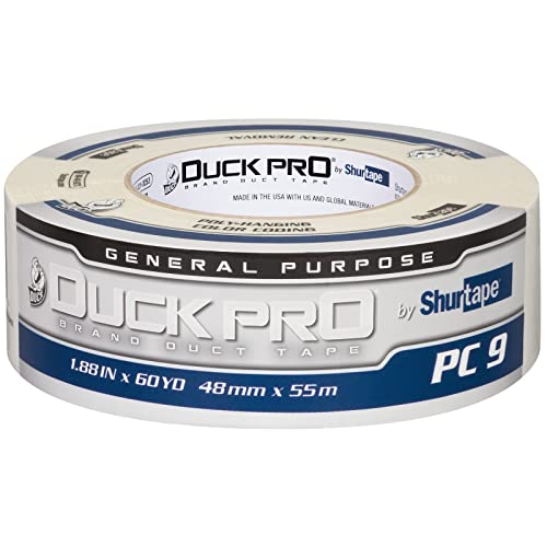 Shurtape Duck Pro Contorer radova, obojena kamena od krpe za industrijsku kodiranje boja, brtvljenje, šišanje i spajanje, 48 mm x 60YD, 9,0 mil, bijeli, 1 roll