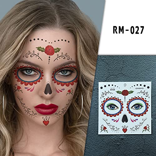 Halloween Privremena naljepnica za lice 3D za Cosplay Party Masquerade šaljiv-šanka rekvizita ukras Vodootporna