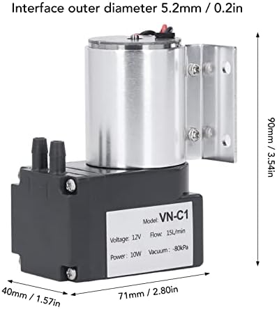 Mikro vakuumska pumpa, bez zagađenja ABS membranska vakuumska pumpa od nerđajućeg čelika 10w nizak nivo buke za uzorkovanje analize gasa