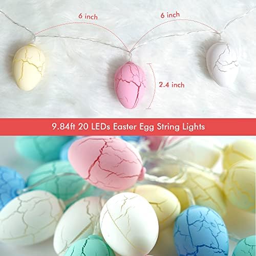 Jyshc jaja svjetla dekoracije za zabave, 9.84 Ft 20 Led svjetla ukrasi za zabave na baterije Drvo