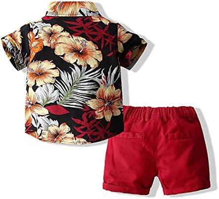 Toddler Baby Boy Hotsas setovi Havajska odjeća, dječje dijete cvjetne majice kratkih rukava + šorc odijela