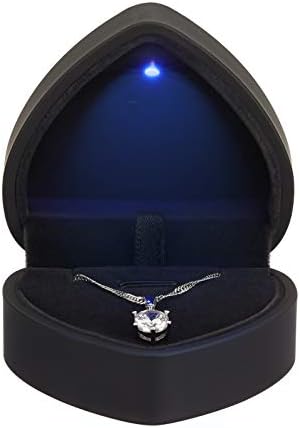 LETURE Heart Shaped LED privjesak kutija za ogrlice, nakit poklon kutije za narukvice narukvice, mali displej