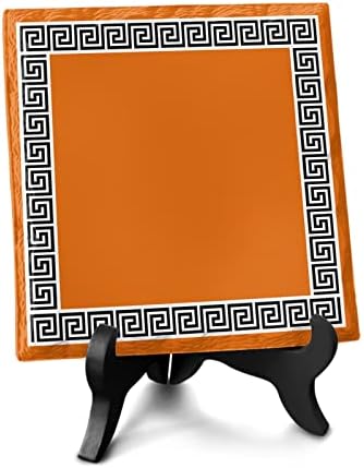 Narandžasto Crna keramička ploča Tabela dekoracije znak, Tradicionalna kineska geometrija tile uzorak