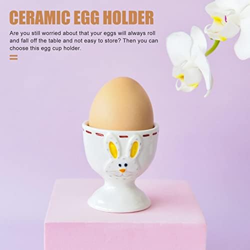 Držač čaša za jaja Organizator jaja: keramička zečja štampana Postolja za jaja posuda za pranje posuđa za kuhano posuđe za jaja kuhinjski alat za Easeter domaćinstvo
