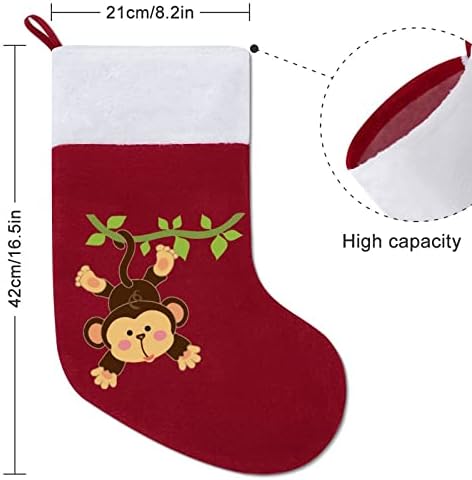 Slatka Aniamle Monkey personalizirani božićni čarapa Xmas kamin Porodični zabava Viseće ukrase