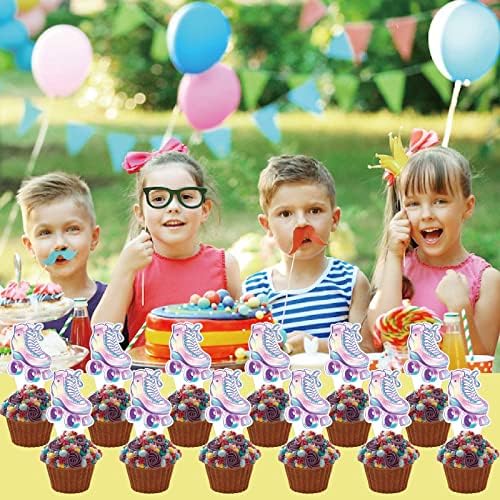 Xiliconie 24pcs valjka za klizanje Cupcake Toppers Dobavljači-dečko devojka 1. rođendana dekora za rođendan 90-ih
