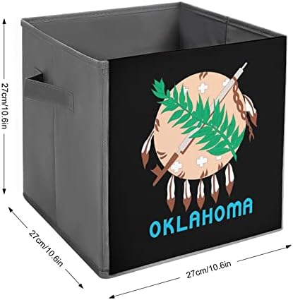 Oklahoma državna zastava sklopive kante za skladištenje osnove sklopive tkanine kocke za skladištenje Organizator kutije sa ručkama