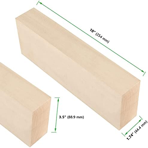 JAPCHET 2 pakovanja 10 x 3,5 x 1,7 inča blokovi za rezbarenje Basswooda, prirodni blokovi za rezbarenje,