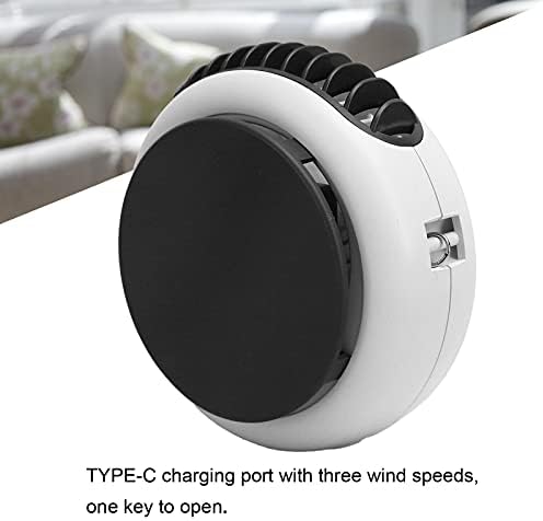 Razzmum ručni ventilator, bijeli 1200mAh USB prijenosni ESK ventilator ventilatora s podesivim vrpcom