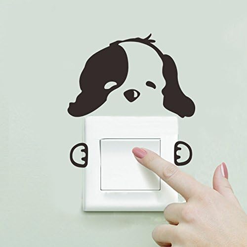 2pcs naljepnice za prekidače svjetla preslatki mali crni pas pet životinja uzorak naljepnica za Zidna vrata Decor Art Mural dječje sobe