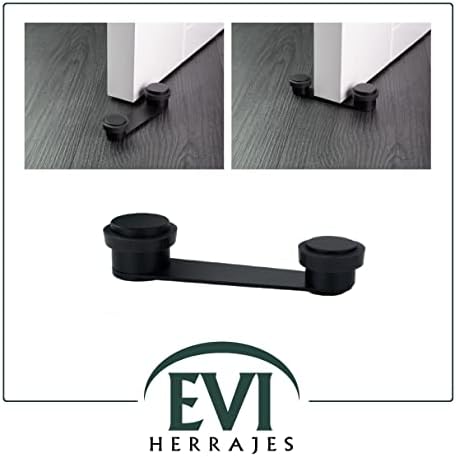 Crni ljepljivi čep vrata | sa držanjem vrata debljine 50 mm | Crna guma | Sadrži vijak + utikač | Mod. I-164 | Evi