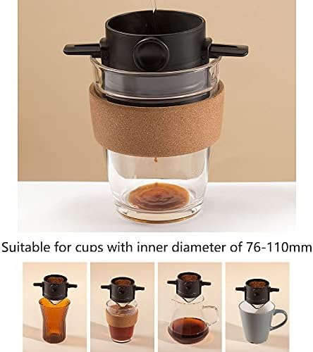Jopuzia preliti Filter za kafu, prenosivi konus za kapanje od nerđajućeg čelika za višekratnu upotrebu