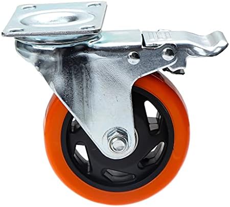 Uxzdx 1pc 4/5 inčni namještaj kočnica za kotač kotača mekani gumeni okretni kotačić za kolica za teške platforme