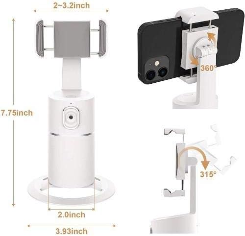 Boxwave Stalak i nosač za ZTE Axon 20 5g - Pivottrack360 Selfie stalak, praćenje lica okretno postolje za ZTE Axon 20 5g - zimska bijela