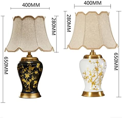 Ylyajy Retro Crna Gold keramička stolna lampa za uređenje hotelske sobe Lampatica spavaća soba noćna svjetlo atmosfere