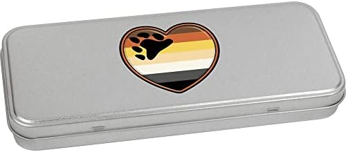 Azeeda' Bear Pride Flag Heart ' Metalna Kutija Za Kancelarijski Materijal / Kutija Za Odlaganje