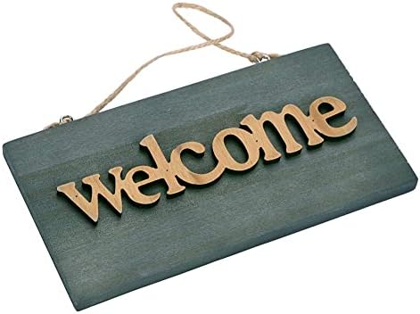 Dobrodošli za ulazna vrata Rectangle Drveni znakovni znak Torch Ulazni dekor Viseći privjesak za dobrodošlicu