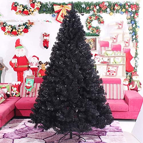 Cywyq PVC crna umjetna božićna drva, xmas borove stablo od čvrste metalne noge Božićna zabava Kućni ukras za odmor