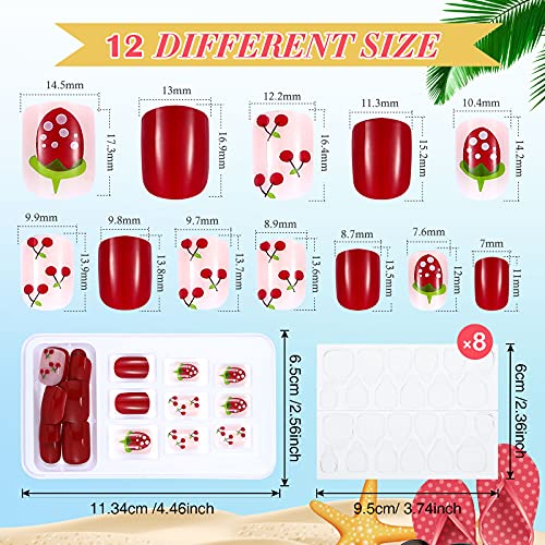 192 komada 8 kutija lažni nokti kratka presa na noktima lažni šareni akrilni nokti Božić puni poklopac