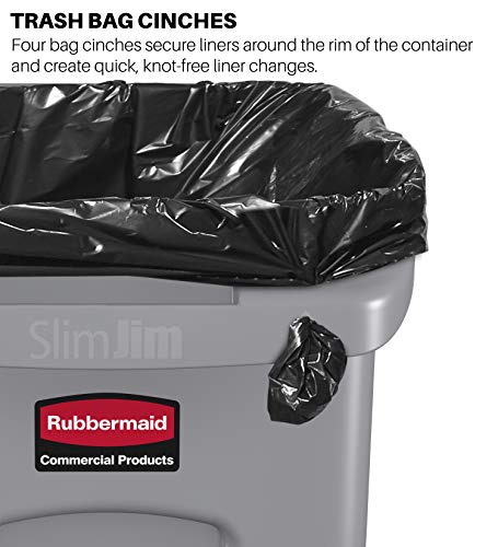 Gumeni kamioni komercijalni proizvodi Slim Jim plastična pravokutna smeća / smeće Kanale, 16 galona, ​​smeđa