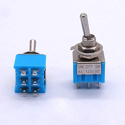 Vevel 10pcs Mini MTS-203 6-pin uključen / isključen / na 6A 125V 3 Pozitovanje preklopnika
