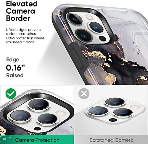 Dutyway futrola za iPhone 13 Pro Max, Marble Gold Sparkle Glitter slatke futrole za žene i muškarce ,zaštitni [tvrda leđa s mekom ivicom] poklopac otporan na udarce za Apple 13 Pro Max 6.7 2021