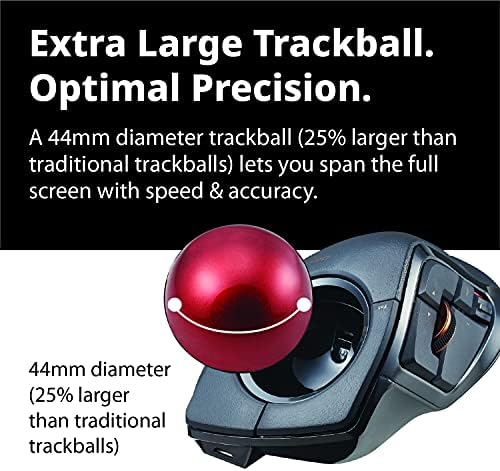 ELECOM DEFT PRO trackball miš, Žičani, Bežični, Bluetooth, kontrola prsta, Ergonomski dizajn, funkcija sa