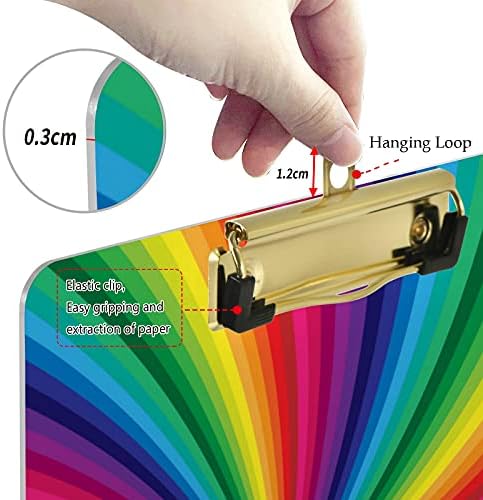 Naanle Beautiful Rainbow Color Swirl Print prilagođeni akrilni međuspremnik, Zlatna tabla za pisanje