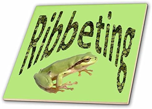 3drose šablon za Ribbeting sa fotografijom žabe na zelenim pločicama