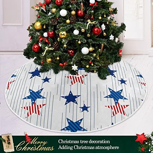 Alaza 4. jula Patriotsko ukrašavanje drveća, male suknje za božićne suknje 35.4 inča s Indendundencem