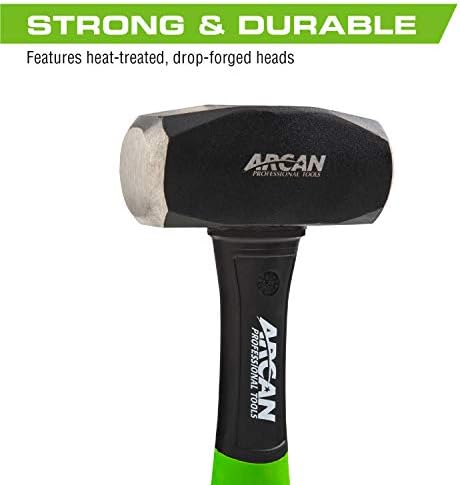 Arcan 3 LB Čekić za bušenje 10-inčni 2G drška od fiberglasa sa gumenim držačima i kovanim glavama