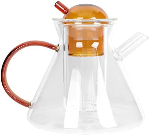 Cabilock stakleni čajnik retro stakla čaše sa uklonjivim prefiskačnim čašama čaše za stakleni list čajnik cvjetanje čajnog aparata Kineski kungfu Pribor za čaj za kućnu kuhinju Stakleni čajnik