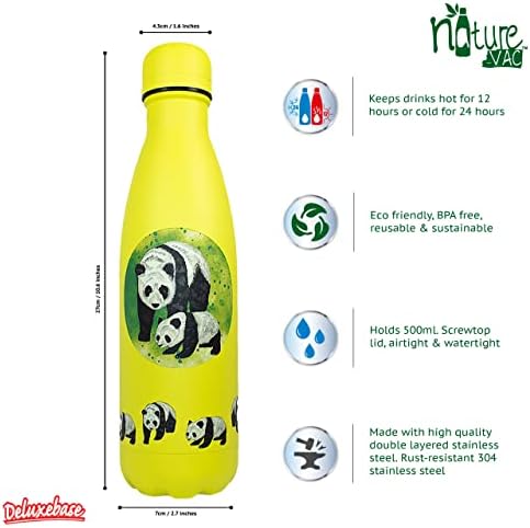 Prirodavac - Panda iz Deluxebasea. Izolirana BPA besplatna putna vakuumska bočica za vakuum za vruću i hladnu vodu, kafu, čaj