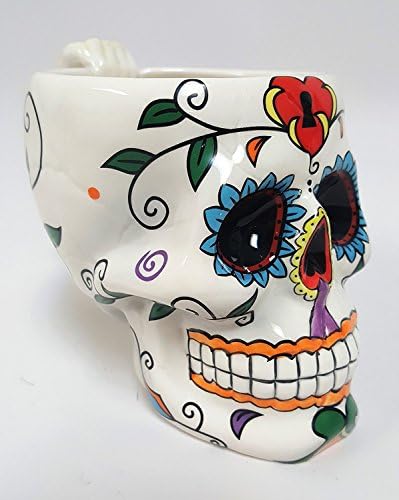 Pacific Giftware White Tribal Day of the Dead Love Lock šećer Lobanja Keramika piće šolja za kafu