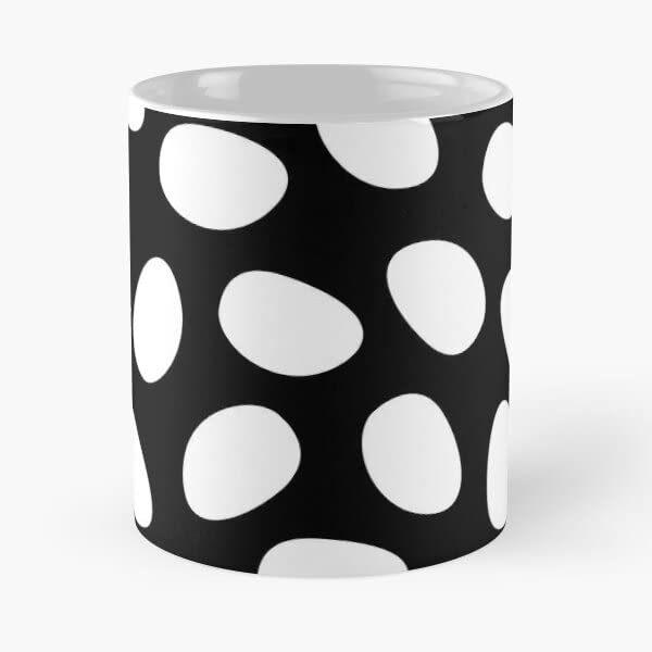 Ovalni crno-bijeli uzorak Sredinom stoljeća Moderni geometrijski ovali Sažetak umjetnička kava Novost bijela keramička