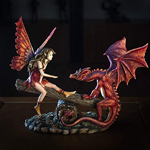 Pacifički poklon bajke Fairyta bajka crveni zmaj na seesaw dekorativnoj smoli kolekcionalnoj figuričkoj
