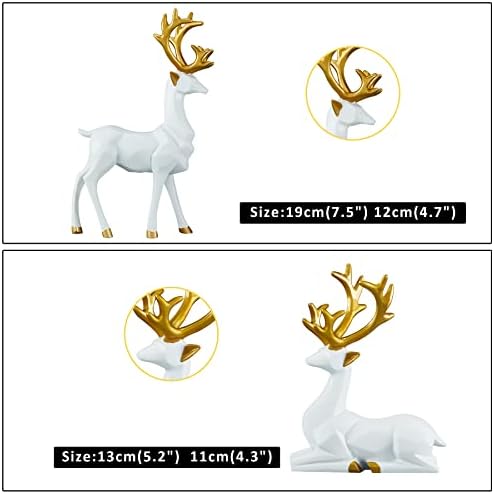 Božićne figurice za jelo - 2 kom. Sjedenje i stope jelena figurine za božićne ukrase, dnevni boravak, kuću,