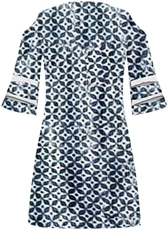 Nokmopo Maxi haljina za žene Ljeto Novo V-izrez za pozicioniranje cvijeća kratkih rukava Modne žene Ženske