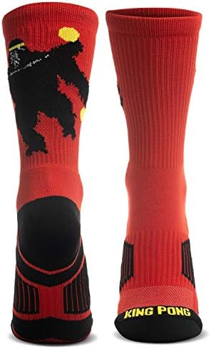ChalktalkSports Ping Pong Athletic Srednja teletska tkana čarape | Čaraške čarape King Pong | Crvena