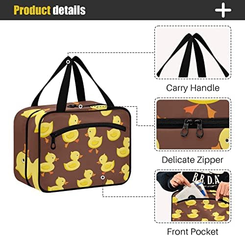 Vnemirn Yellow Cheerful Duclings Travel Toaletna torba za žene Muškarci Viseća šminkerska torba Portable