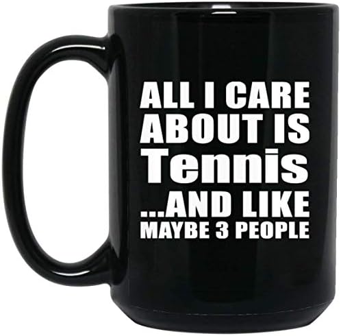 Designsify sve što mi je stalo je tenis, 15oz crna kafa šolja keramičke čaj-kup Drinkware sa