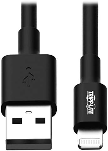 Tripp Lite Apple MFI certificirani 10-inčni munje do USB kabela za sinkronizaciju iPhone / iPod / iPad - crna