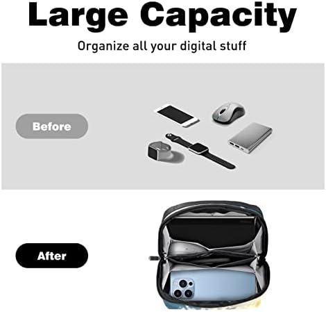 Elektronski Organizator, Retro uzorak malih putnih kablovskih organizatora torba za nošenje, kompaktna tehnološka torba za elektronsku opremu, kablove, punjač, USB, čvrste diskove