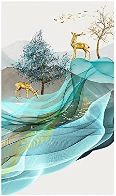 Dfgrhg moderna apstraktna linija Umjetnost zlatno drvo i pejzaž ptica platno slikarstvo zidne umjetničke slike dnevni boravak Kućni dekor-40x80cm (bez okvira)