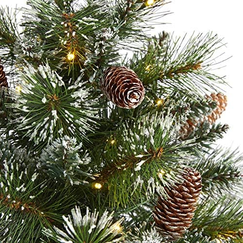 2ft. Smrznuto borovno umjetno božinsko stablo sa 35 čistih LED svjetala, pinekona i burlap baze