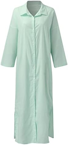 Ethia dress džepovi Ležerne prilike ljetne haljine 2023 Modni gumb na čvrstoj remenu Long Beach haljine moda kratka