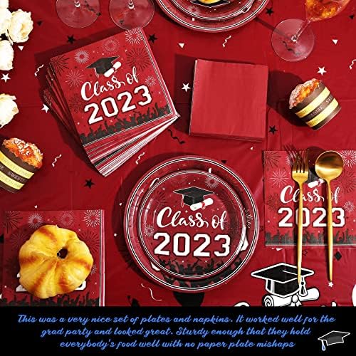 2023 Diplomske potrepštine za zabave Čestitamo Grad tanjiri i salvete Set 9 7 papirni tanjiri za